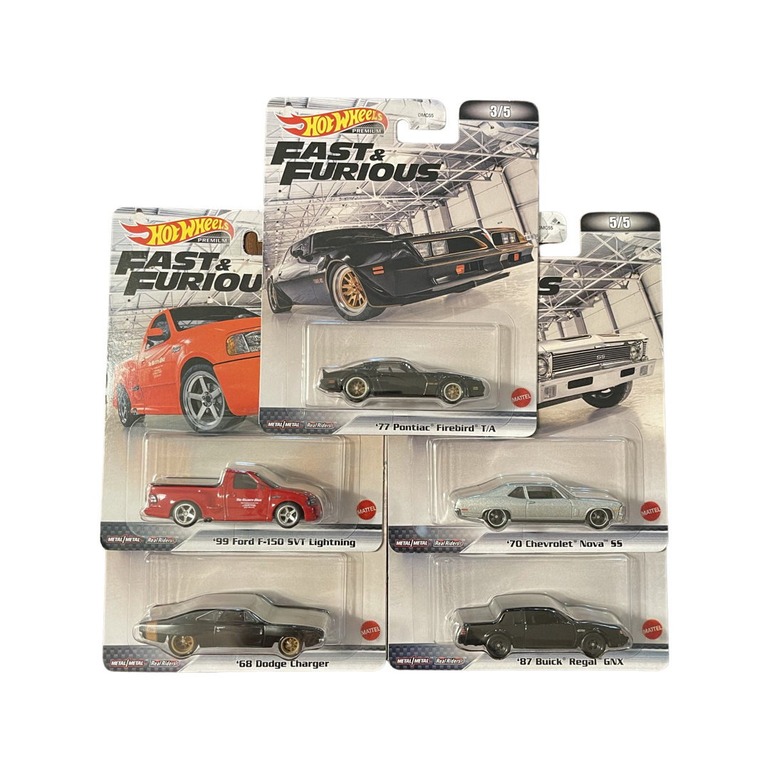 Hot Wheels 2022 Premium Retro Entertainment Fast & Furious Set