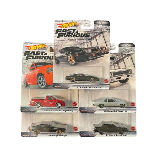 Hot Wheels 2022 Premium Retro Entertainment Fast & Furious Set