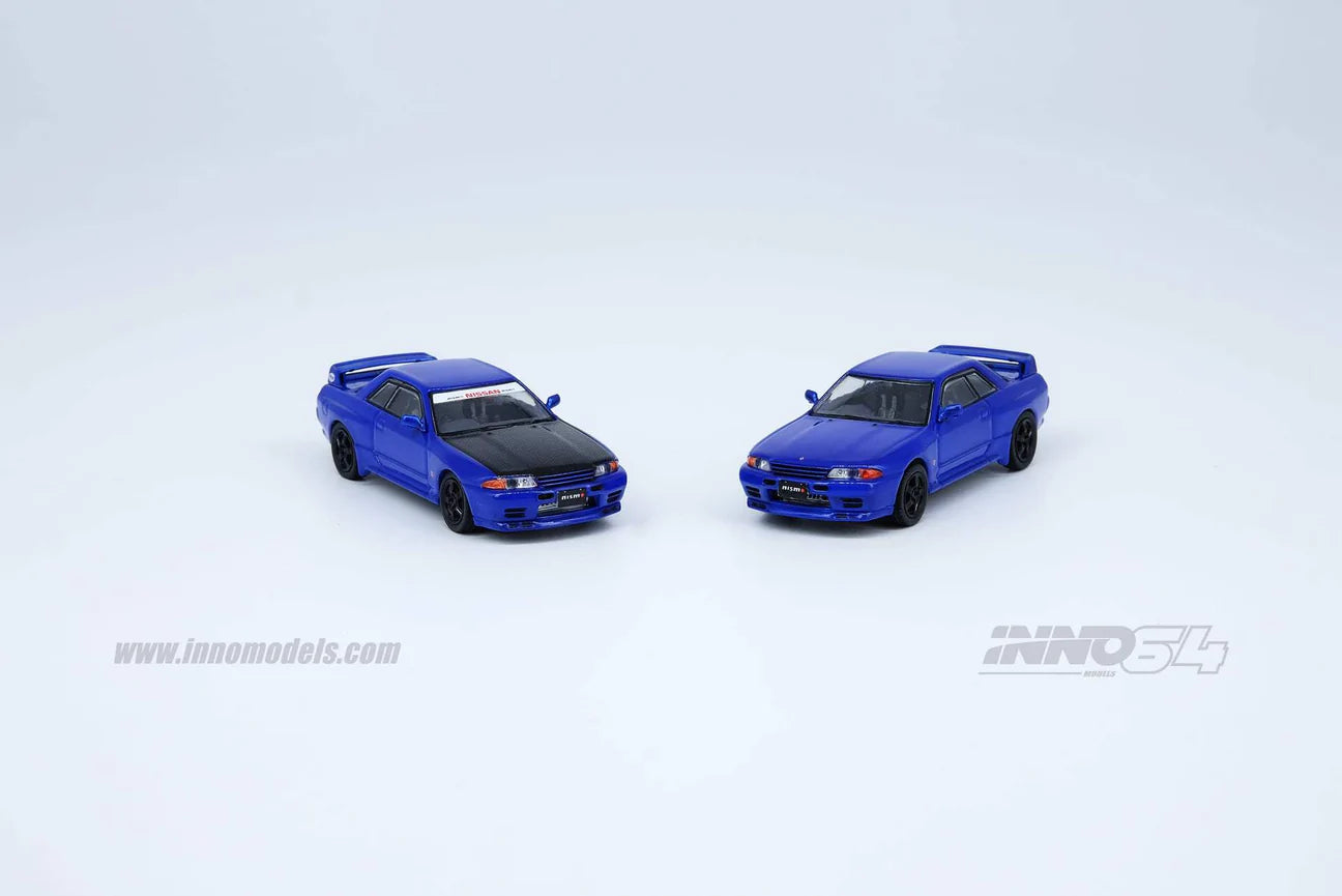 Inno64 1:64 Nissan Skyline GT-R R32 Blue With Extra Wheels & Decal