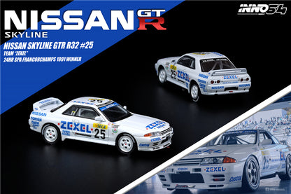 Inno64 1:64 Nissan Skyline GTR R32 Team Zexel #25 24hr Spa Francorchamps 1991 Winner