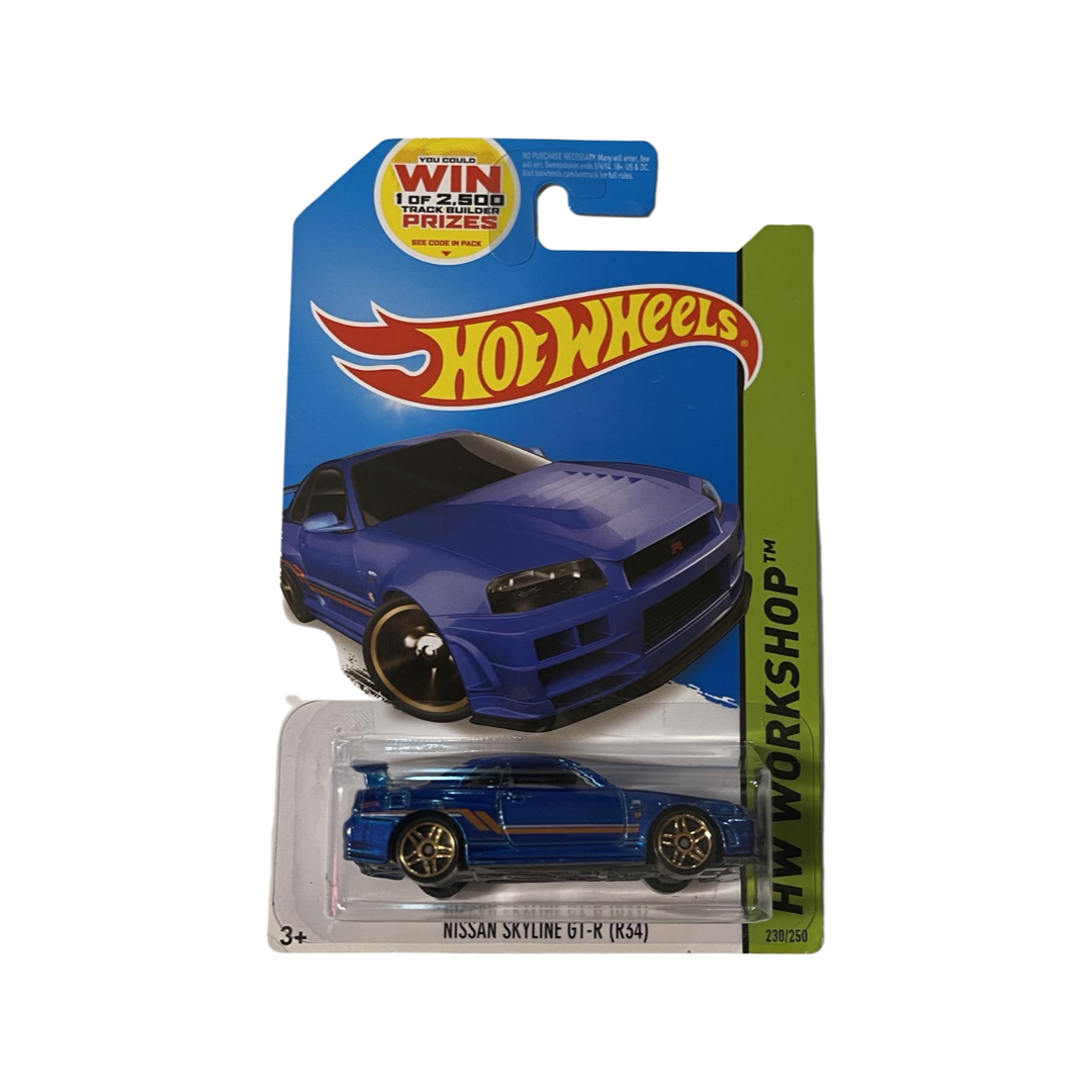 Hot Wheels 2014 Mainline Nissan Skyline GT-R R34 Blue