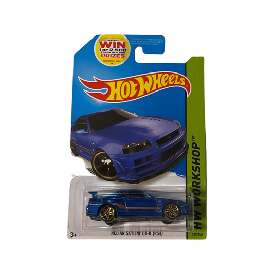 Hot Wheels 2014 Mainline Nissan Skyline GT-R R34 Blue