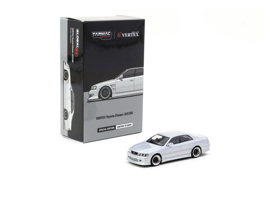 Tarmac Works 1:64 Vertex Toyota Chaser JZX100 Silver Metallic - Toy Car Salon Special Edition
