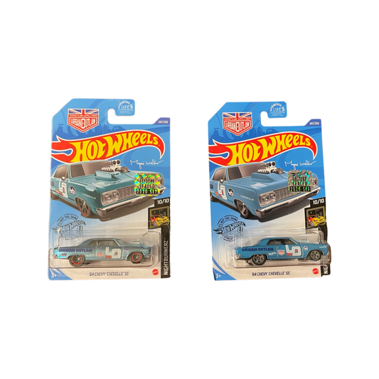 Hot Wheels 2020 Super Treasure Hunt Chevrolet ‘64 Chevy Chevelle SS Pair Factory Sealed