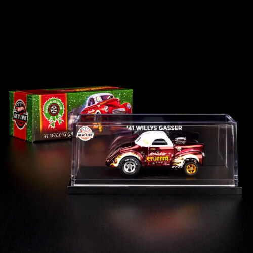 Hot Wheels 2022 Red Line Club RLC Exclusive Holiday Car ‘41 Willys Gasser Spectraflame Red