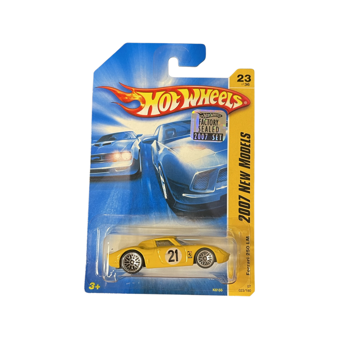 Hot Wheels 2007 Mainline Ferrari 250 LM Yellow Factory Sealed