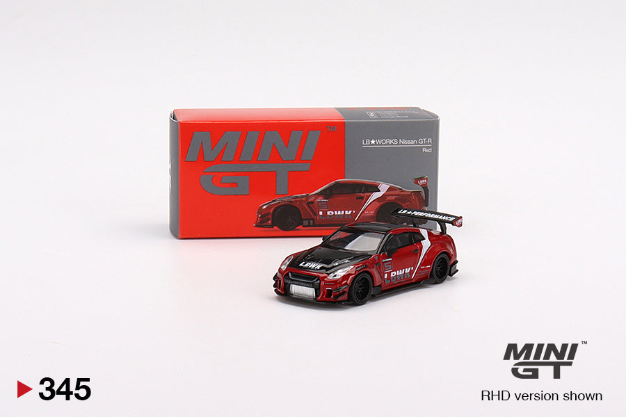 MiniGT LB Works Nissan GT-R R35 Type 2, Rear Wing ver. 3 LB Work Livery 2.0 MiJo Exclusive #345