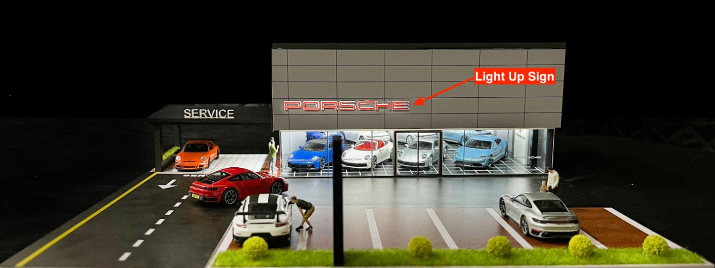 G-Fans 1:64 Diorama US Exclusive Porsche Dealership with Service Center