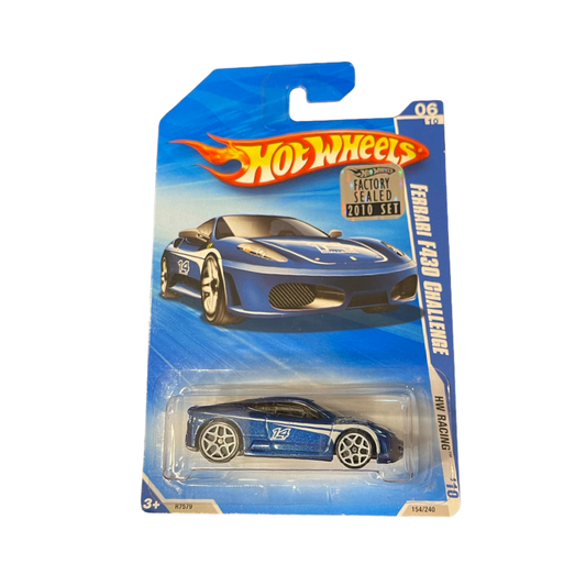 Hot Wheels 2010 Mainline Ferrari F430 Challenge Blue Factory Sealed