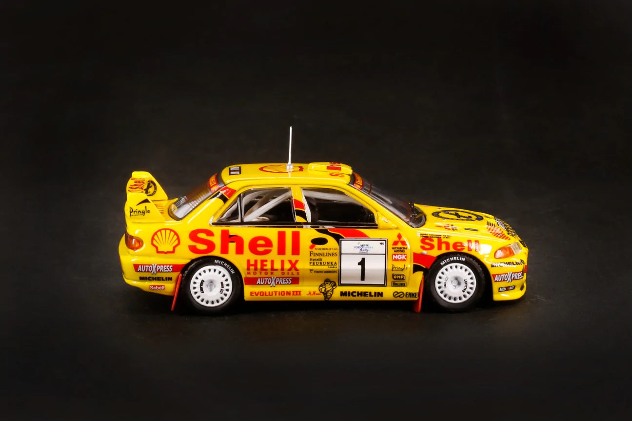 Inno64 1:64 Mitsubishi Lancer Evolution III #1 "Ralliart Shell" Neste 1000 Lakes Rally Finland 1995 Tommi Makinen / Seppo Harjanne