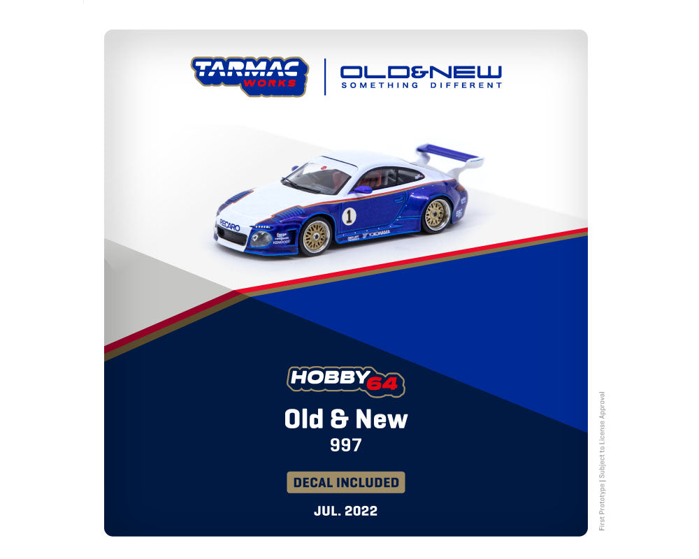 Tarmac Works 1:64 Old & New 997 Blue / White Decal Included