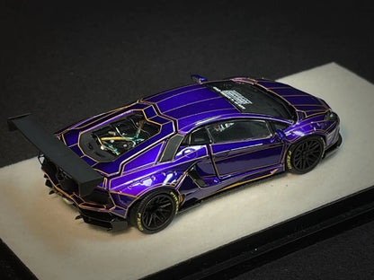 PGM 1:64 Lamborghini Aventador LB Works Metallic Purple