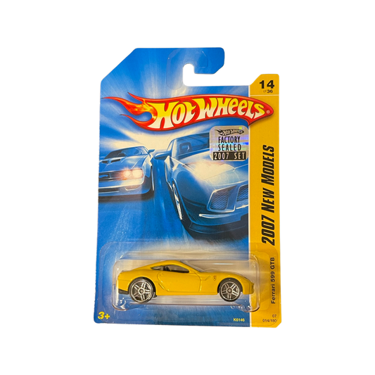 Hot Wheels 2007 Mainline Ferrari 599 GTB Yellow Factory Sealed