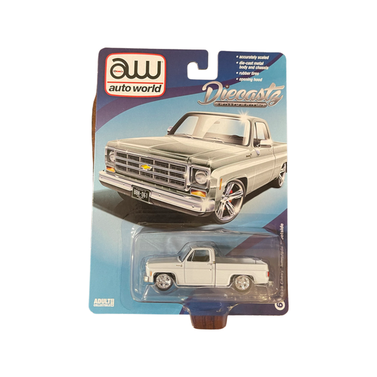 Auto World DieCastZ Exclusive #6 1/64 1979 Chevrolet Silverado Fleetside White