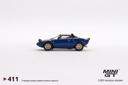 MiniGT 1:64 Lancia Stratos HF Stradale Bleu Vincennes MiJo Exclusive #411