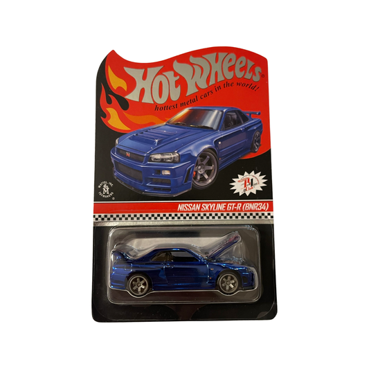 Hot Wheels 2019 RLC Red Line Club Nissan Skyline GT-R R34 Spectraflame Blue