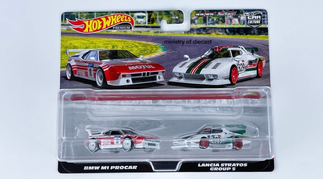 Hot Wheels 2022 Premium Target Exclusive 2 Pack BMW M1 Procar / Lancia Stratos