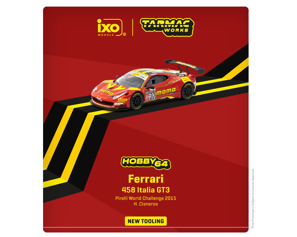 Tarmac Works 1:64 Ferrari 458 Italia GT3 Pirelli World Challenge 2015 H. Cisneros – Hobby64
