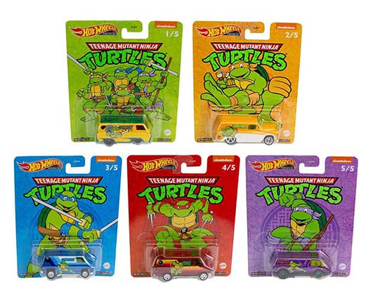 Hot Wheels Premium Pop Culture Ninja Turtles Complete Set (2022)