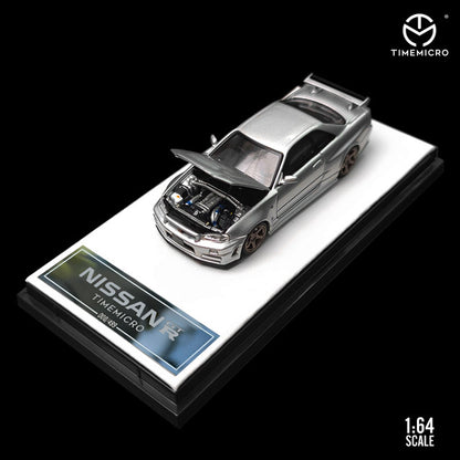 Time Micro 1:64 Nissan GTR R34 Z-Tune With Opening Hood & Figure *3 Colors*