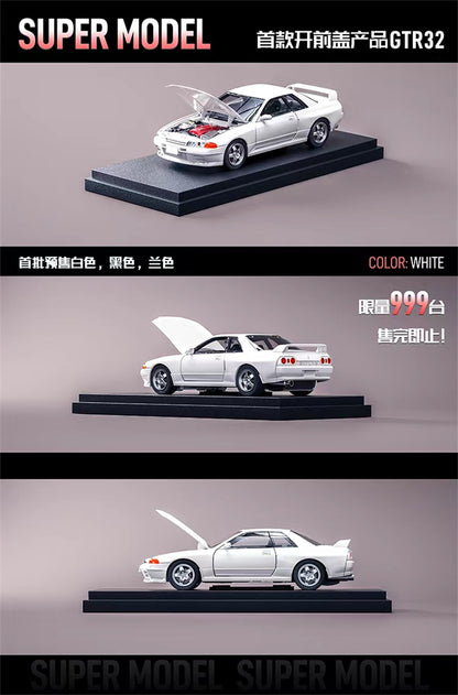 Super Model 1:64 Nissan GT-R R32 With Opening Hood