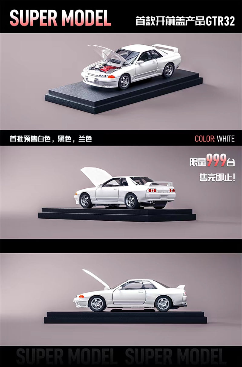 Super Model 1:64 Nissan GT-R R32 With Opening Hood