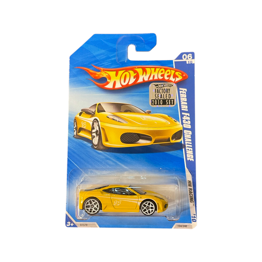 Hot Wheels 2010 Mainline Ferrari F430 Challenge Yellow Factory Sealed