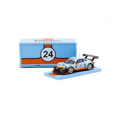 Tarmac Works 1:64 Porsche 911 GT3 R (991) GULF 12h 2018 Goethe / Hall / Fatien / Grogor With Container