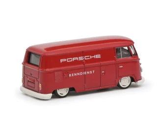 Tarmac Works X Schuco 1:64 Volkswagen VW T1 Low Rider Box Van - Red “Porsche Renndienst”