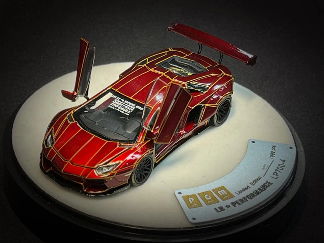 PGM 1:64 Lamborghini Aventador LB Works Metallic Red *Read Description*