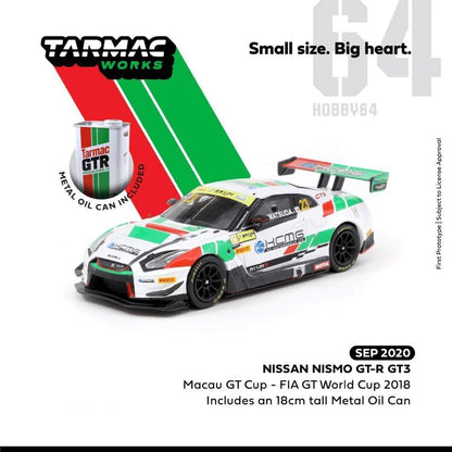 Tarmac Works 1:64 Nissan Nismo GT-R GT3 Macau GT Cup - FIA GT World Cup 2018 Tsugio Matsuda With Oil Can