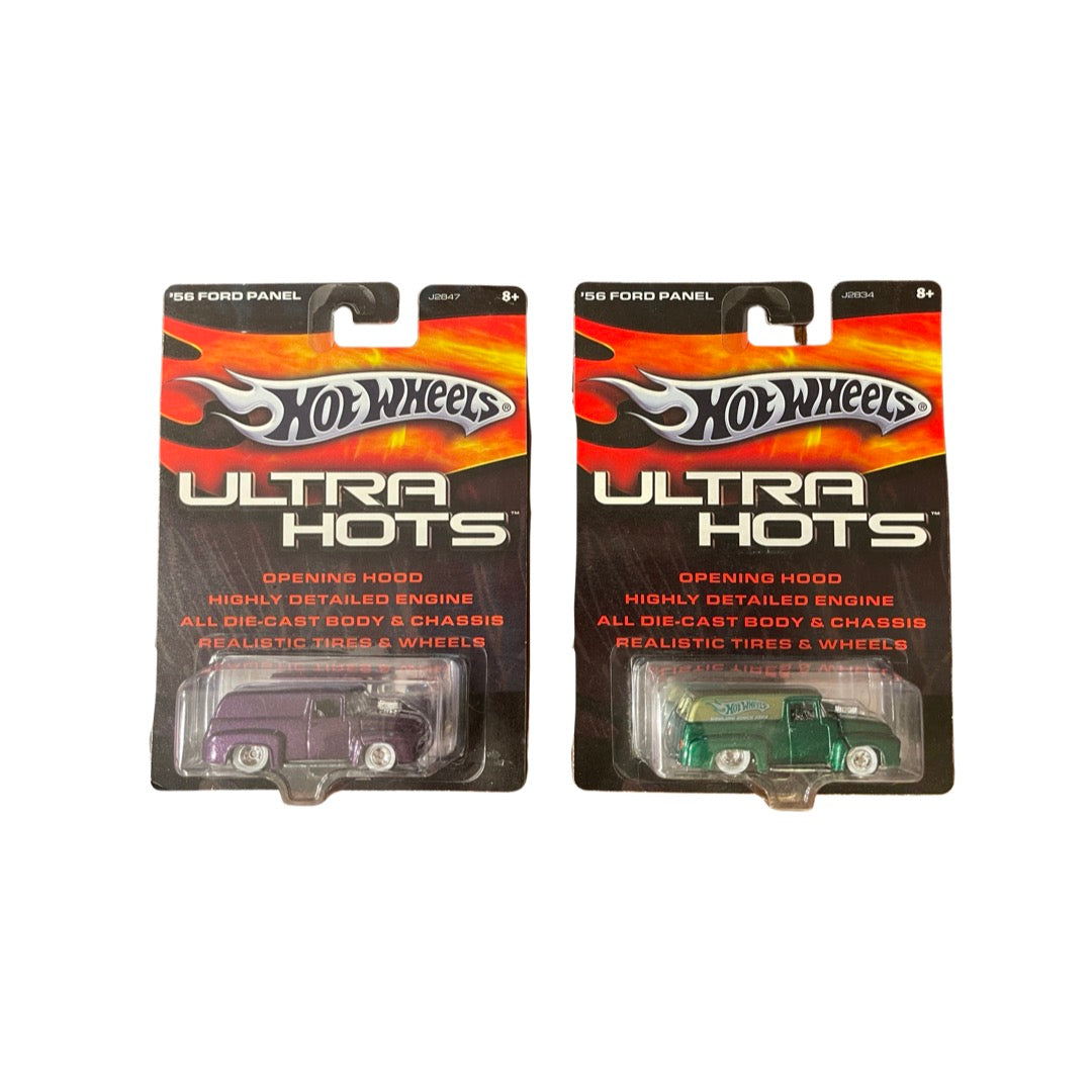 Hot Wheels 2005 Ultra Hots Series ‘56 Ford Panel Purple & Green Pair