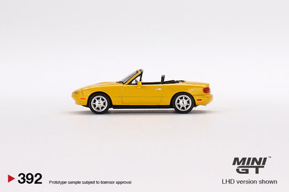 MiniGT 1:64 Mazda Miata MX-5 (NA) Sunburst Yellow MiJo Exclusive #392