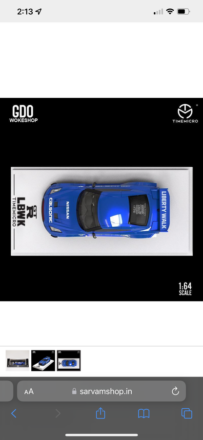 Time Micro X GDO Wokeshop 1:64 Nissan GT-R LBWK LB3.0 Calsonic