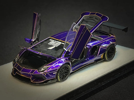 PGM 1:64 Lamborghini Aventador LB Works Metallic Purple