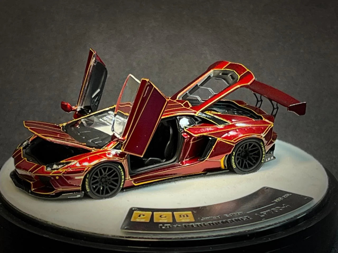 PGM 1:64 Lamborghini Aventador LB Works Metallic Red *Read Description*