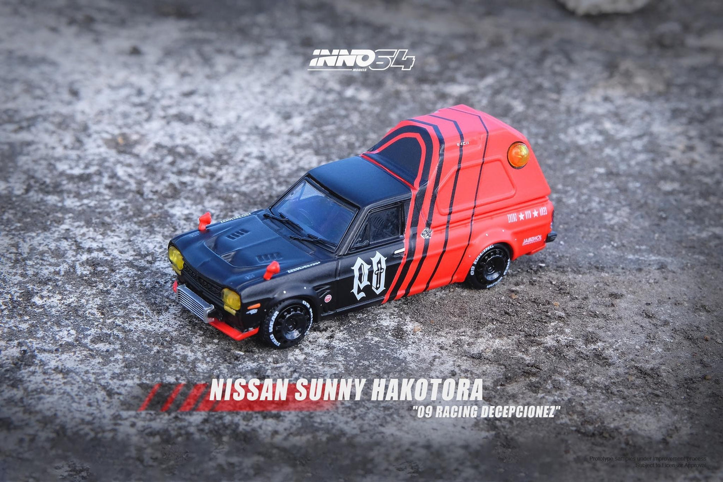 Inno64 X 09Racing 1:64 Nissan Sunny Hakatora 09 Racing Decepcionez