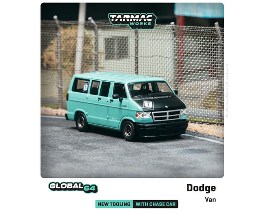 Tarmac Works 1:64 Global64 Dodge Van Custom Light Green