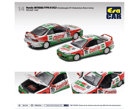 ERA Car 1:64 Honda Integra Type R DC2 Hondasuper N1 Race #16 - Castrol