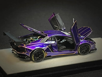 PGM 1:64 Lamborghini Aventador LB Works Metallic Purple