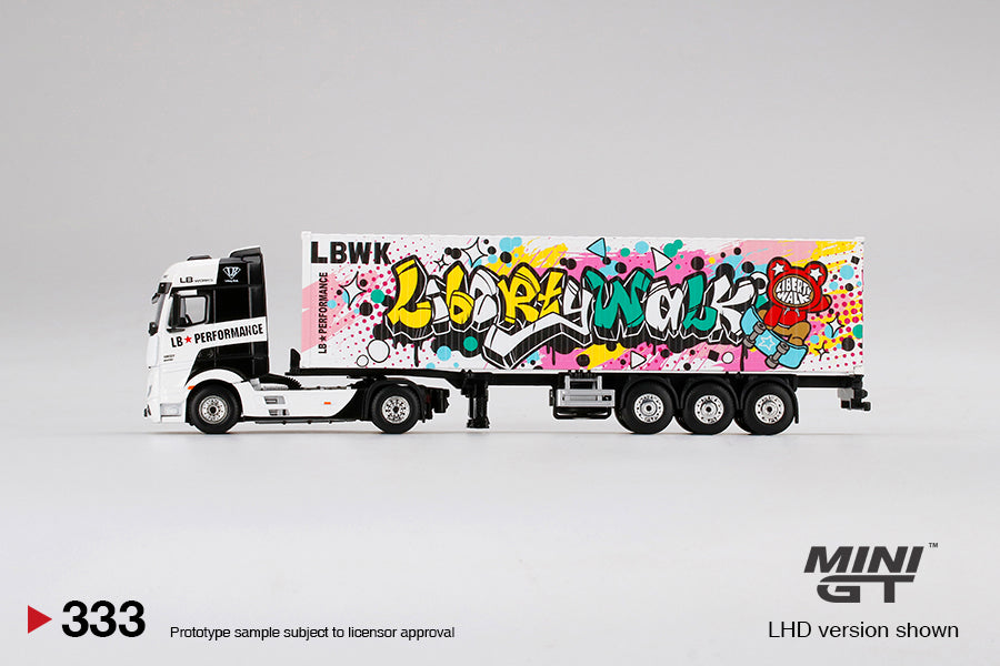 MiniGT 1:64 LBWK Mercedes Benz Actros w/ 40 Ft Container Liberty Walk #333 Graffiti