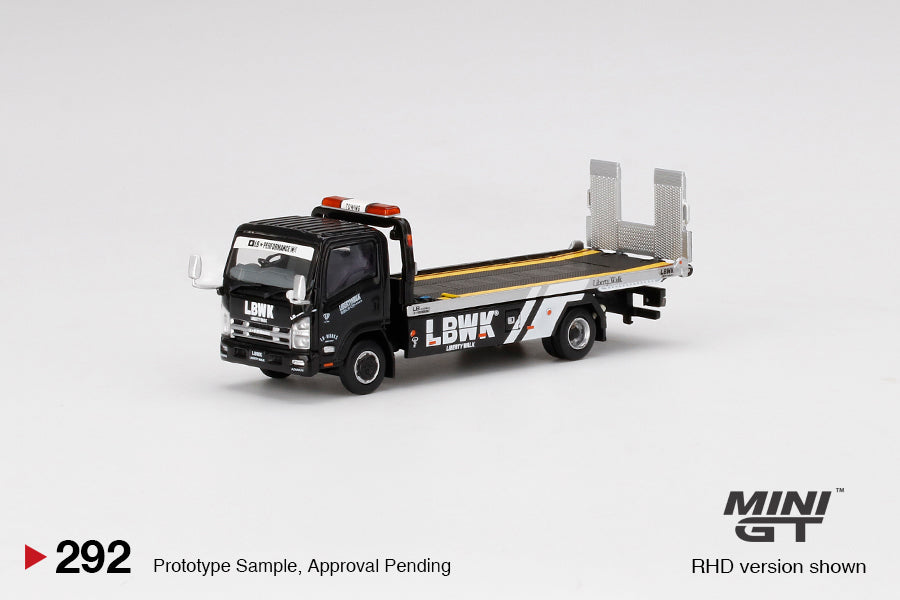 MiniGT Isuzu N-Series Flatbed Vehicle Transporter LBWK Black #292