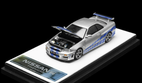 Time Micro 1:64 Nissan Skyline GT-R R34 "Tribute to Classics" Silver - Fast & Furious