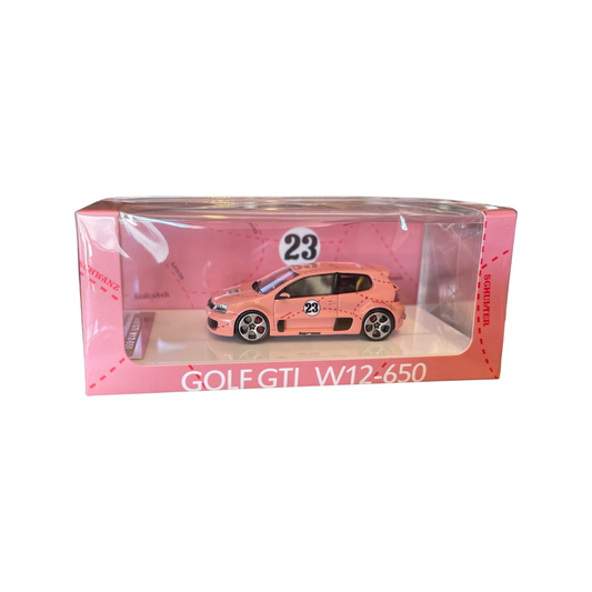 Time Micro 1:64 Volkswagen VW Golf GTI W12-650 Pink Pig Livery