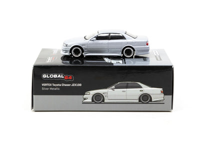 Tarmac Works 1:64 Vertex Toyota Chaser JZX100 Silver Metallic - Toy Car Salon Special Edition