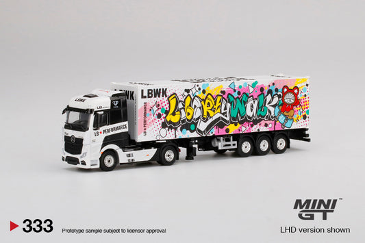 MiniGT 1:64 LBWK Mercedes Benz Actros w/ 40 Ft Container Liberty Walk #333 Graffiti