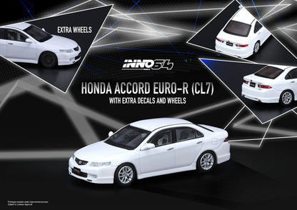 Inno64 1:64 Honda Accord Euro-R (CL7) Premium White Pearl W/ Extras