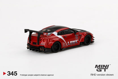 MiniGT LB Works Nissan GT-R R35 Type 2, Rear Wing ver. 3 LB Work Livery 2.0 MiJo Exclusive #345