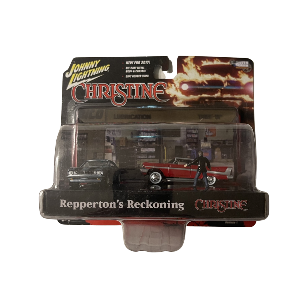 Johnny Lightning 1:64 Silver Screen Christine Repperton’s Reckoning 1958 Plymouth Fury & 1967 Chevy Camaro