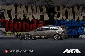 HKM 1:64 Honda Civic EG6 Pandem Rocket Bunny Grey